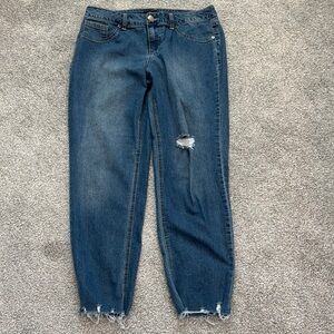 Women's Blue Distressed AG Jeans Size 10, Ladies Boyfriend Denim Pants